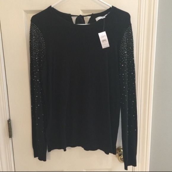 LOFT Sweaters - Beautiful NWT studded sleeve black LOFT sweater.​